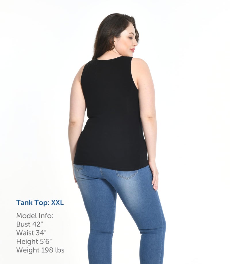 Comfneat Women's Basic Tanks Comfy Top (Color-Set-1 4-Pack, XXL) - Image 4